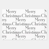 Elegant Black White Merry Christmas Tree Quote  Inpakpapier Vel (Voorkant)