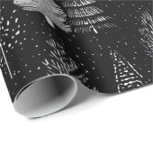 Elegant Black White Merry Christmas Wrapping Paper Cadeaupapier (Rol Hoek)