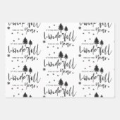 Elegant Black White Merry-kerstcitaat - Gift Inpakpapier Vel (Voorkant 3)