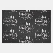 Elegant Black White Merry-kerstcitaat - Gift Inpakpapier Vel (Voorkant 3)