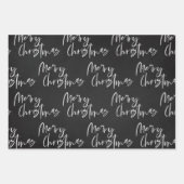 Elegant Black White Merry-kerstcitaat - Gift Inpakpapier Vel (Voorkant)