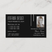 Elegant Black White met foto Professional Modern Visitekaartje (Achterkant)