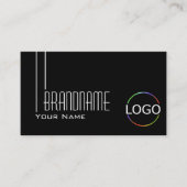 Elegant Black White met Logo & Photo Professional Visitekaartje (Voorkant)