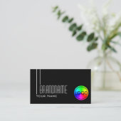 Elegant Black White met Logo Professional Modern Visitekaartje (Staand voorkant)