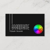 Elegant Black White met Logo Professional Modern Visitekaartje (Voorkant)