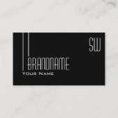 Elegant Black White met monogram en foto Modern Visitekaartje (Voorkant)
