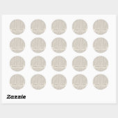 Elegant Black White Mid-Century Mod Custom Wedding Ronde Sticker (Vel)
