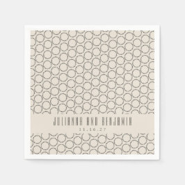 Elegant Black White Mid-Century Mod Custom Wedding Servet