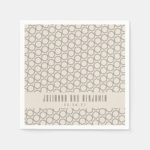 Elegant Black White Mid-Century Mod Custom Wedding Servet