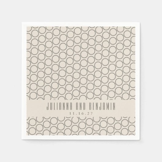 Elegant Black White Mid-Century Mod Custom Wedding Servet (Voorkant)