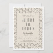 Elegant Black White, midden-eeuwse moderne bruilof Kaart (Voorkant)