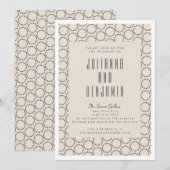 Elegant Black White, midden-eeuwse moderne bruilof Kaart (Voorkant / Achterkant)