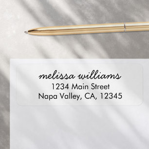 Elegant Black White Minimal Return Address Etiket