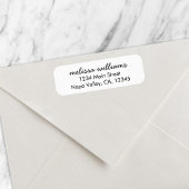 Elegant Black White Minimal Return Address Etiket
