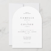 Elegant Black White Minimalist Arch Wedding Kaart (Voorkant)