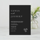 Elegant Black & White Minimalist Weddenschap Kaart (Staand voorkant)