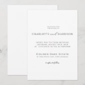 Elegant Black & White Minimalist Weddenschap Kaart (Voorkant / Achterkant)
