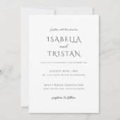 Elegant Black & White Minimalist Weddenschap Kaart (Voorkant)