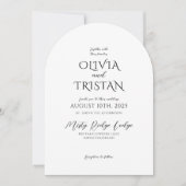 Elegant Black & White Minimalist Weddenschap Kaart (Voorkant)