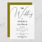 Elegant Black & White Minimalist Weddenschap Kaart (Voorkant / Achterkant)