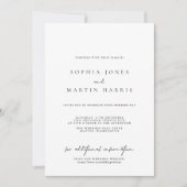 Elegant Black & White Minimalist Weddenschap Kaart (Voorkant)