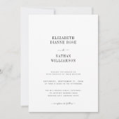 Elegant Black & White Minimalist Weddenschap Kaart (Voorkant)