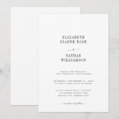 Elegant Black & White Minimalist Weddenschap Kaart (Voorkant / Achterkant)