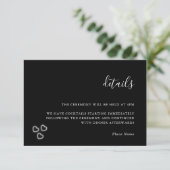 Elegant Black & White Minimalist Weddenschap RSVP Kaartje (Staand voorkant)