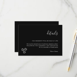 Elegant Black & White Minimalist Weddenschap RSVP Kaartje