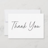 Elegant Black White Minimalist Wedding Bedankkaart (Voorkant)