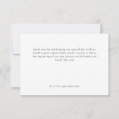 Elegant Black White Minimalist Wedding Bedankkaart (Achterkant)
