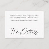 Elegant Black White Minimalist Wedding Informatiekaartje (Voorkant)