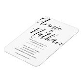 Elegant Black White Minimalist Wedding Invitation Magneet (Linkerzijde)