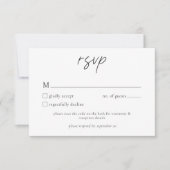 Elegant Black White Minimalist Wedding QR RSVP Kaartje (Voorkant)