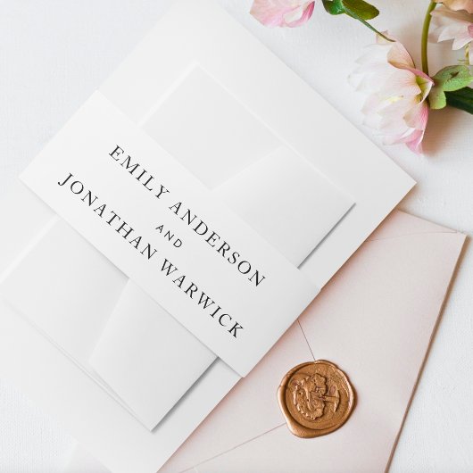 Elegant Black White Modern Calligraphy Wedding Uitnodigingen Wikkel