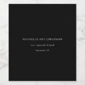 Elegant Black & White Modern Calligraphy Wedding Wijn Etiket (Enkel label)