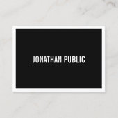 Elegant Black White Modern Minimalistic Trendy Visitekaartje (Voorkant)