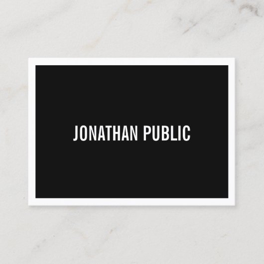 Elegant Black White Modern Minimalistic Trendy Visitekaartje (Voorkant)