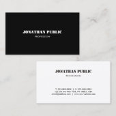 Elegant Black White Modern minimalistische Sjabloo Visitekaartje (Voorkant / Achterkant)