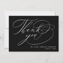 Elegant Black White Modern Script Weddenschap
