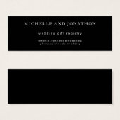 Elegant Black & White Modern Wedding Gift Registry Mini Visitekaartjes (Voorkant /achterkant)