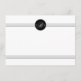 Elegant Black White Monogram Aangepaste kledingind Notitiekaartje