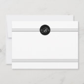 Elegant Black White Monogram Aangepaste kledingind Notitiekaartje (Voorkant)