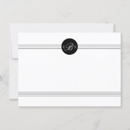 Elegant Black White Monogram Aangepaste kledingind Notitiekaartje