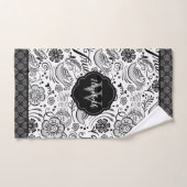 Elegant Black White Monogram Bad Handdoek (Handdoek)