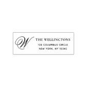 Elegant Black White Monogram Family Name Self-inki Zelfinktende Stempel (Design)