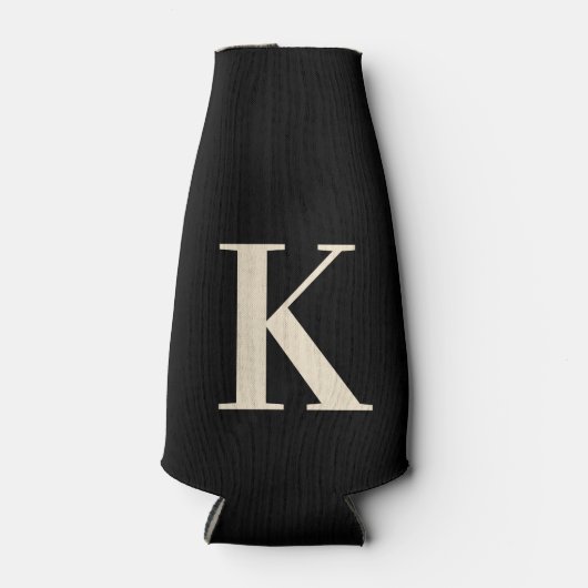 Elegant Black &White Monogram Flesjeskoeler (Voorkant)