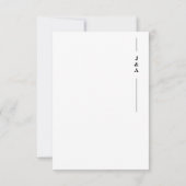Elegant Black White Monogram Minimalist Weddenscha RSVP Kaartje (Achterkant)