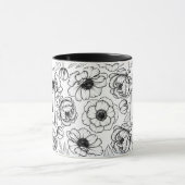 Elegant Black White Monogram Mok (Midden)