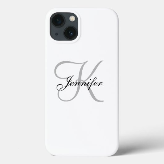 ELEGANT BLACK WHITE MONOGRAM NAME Case-Mate iPhone CASE (Achterkant)
